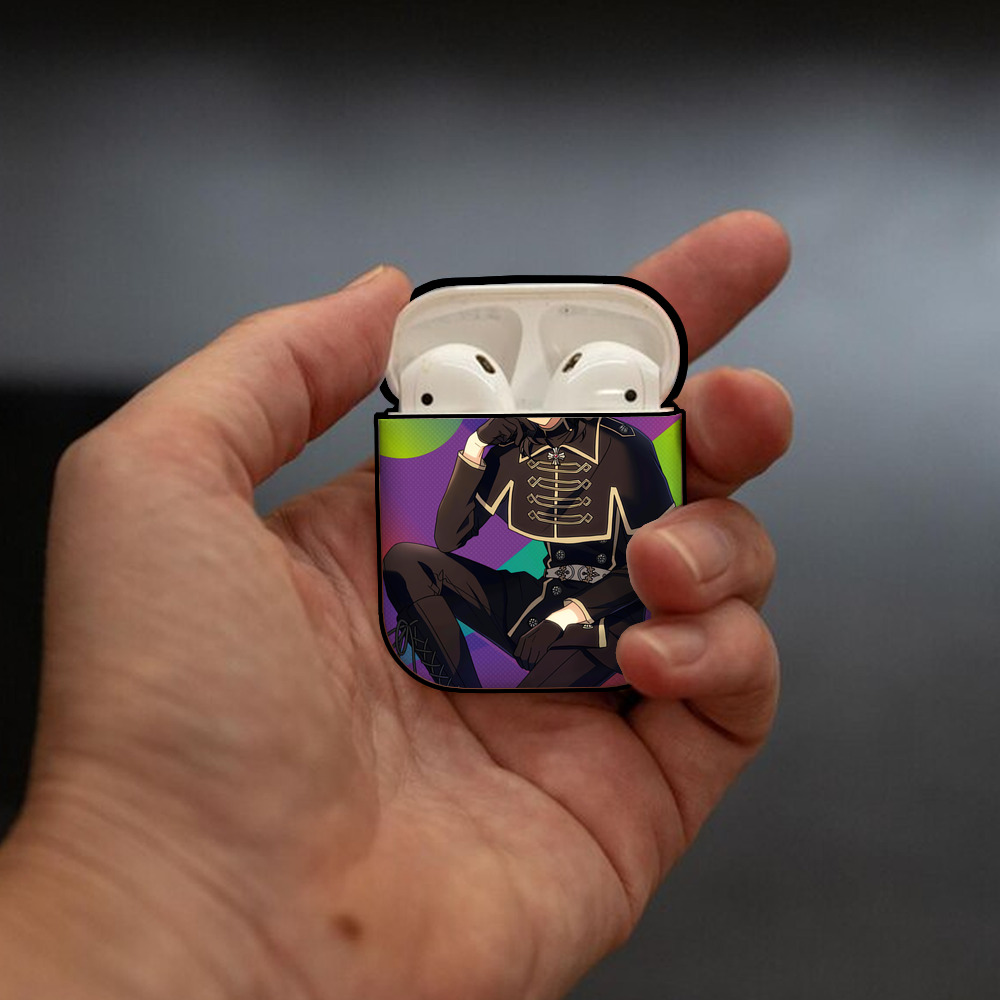 あんさんぶるスターズ! Ensemble Stars AirPods 第2世代保護ケース ハードシェル ブラック 耐衝撃・防指紋・カラビナ付き