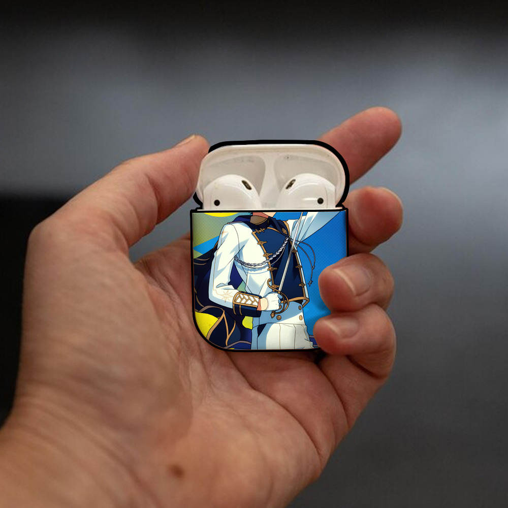 あんさんぶるスターズ! Ensemble Stars AirPods 第2世代保護ケース ハードシェル ブラック 耐衝撃・防指紋・カラビナ付き