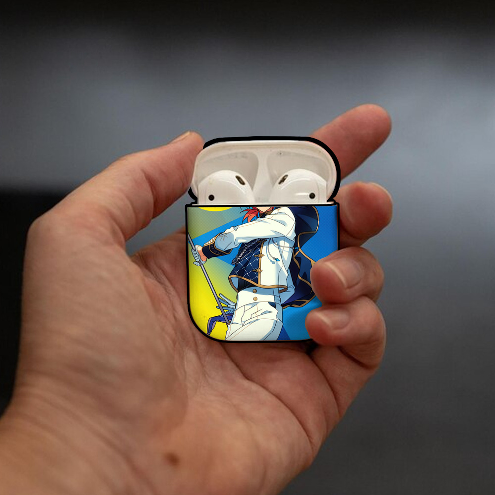あんさんぶるスターズ! Ensemble Stars AirPods 第2世代保護ケース ハードシェル ブラック 耐衝撃・防指紋・カラビナ付き