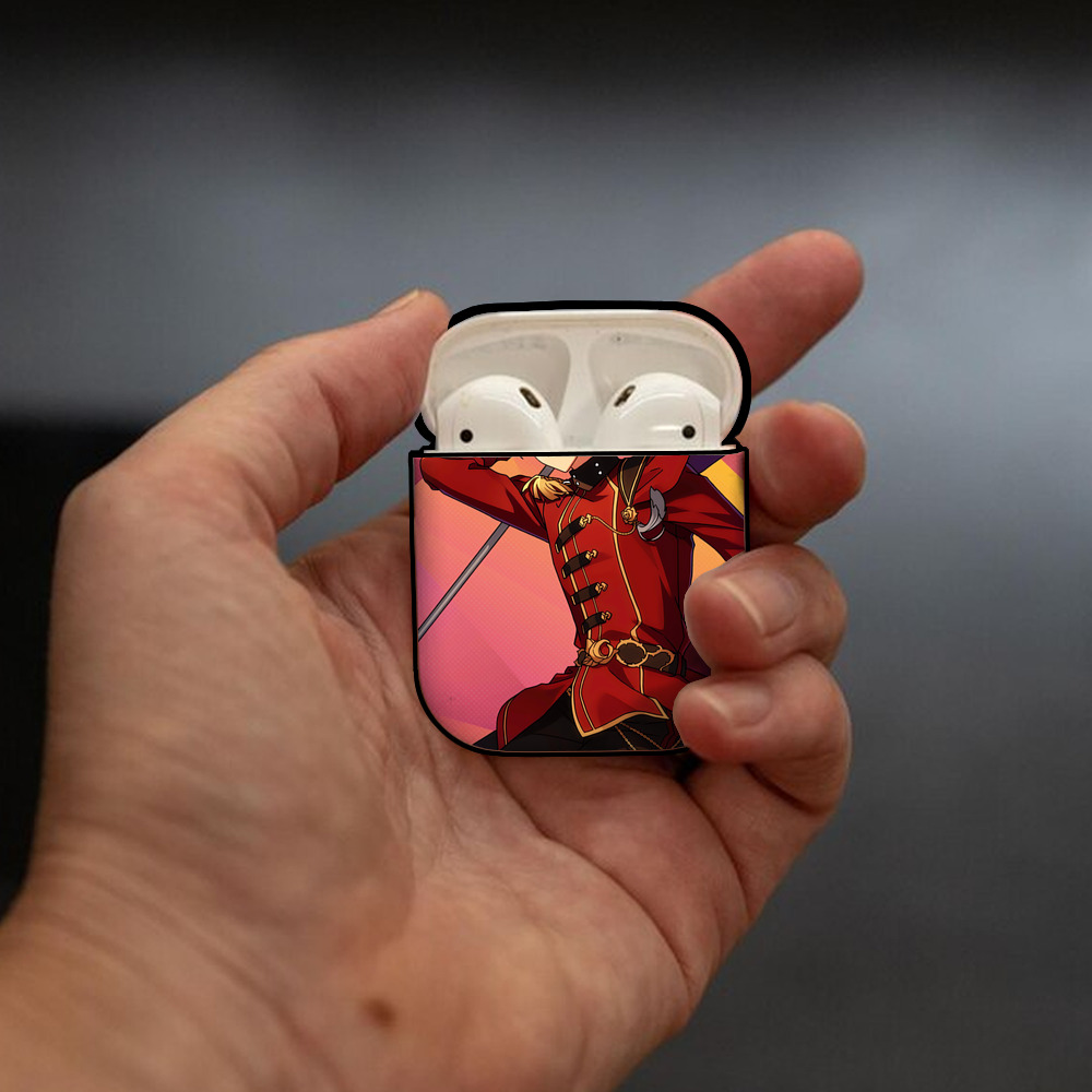 あんさんぶるスターズ! Ensemble Stars AirPods 第2世代保護ケース ハードシェル ブラック 耐衝撃・防指紋・カラビナ付き