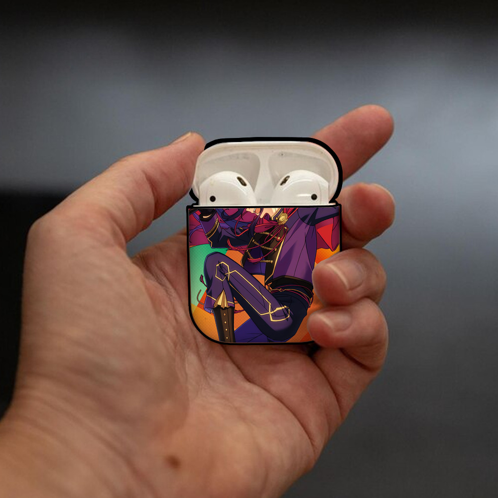 あんさんぶるスターズ! Ensemble Stars AirPods 第2世代保護ケース ハードシェル ブラック 耐衝撃・防指紋・カラビナ付き