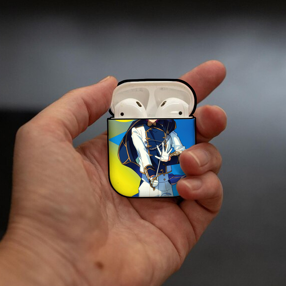 あんさんぶるスターズ! Ensemble Stars AirPods 第2世代保護ケース ハードシェル ブラック 耐衝撃・防指紋・カラビナ付き