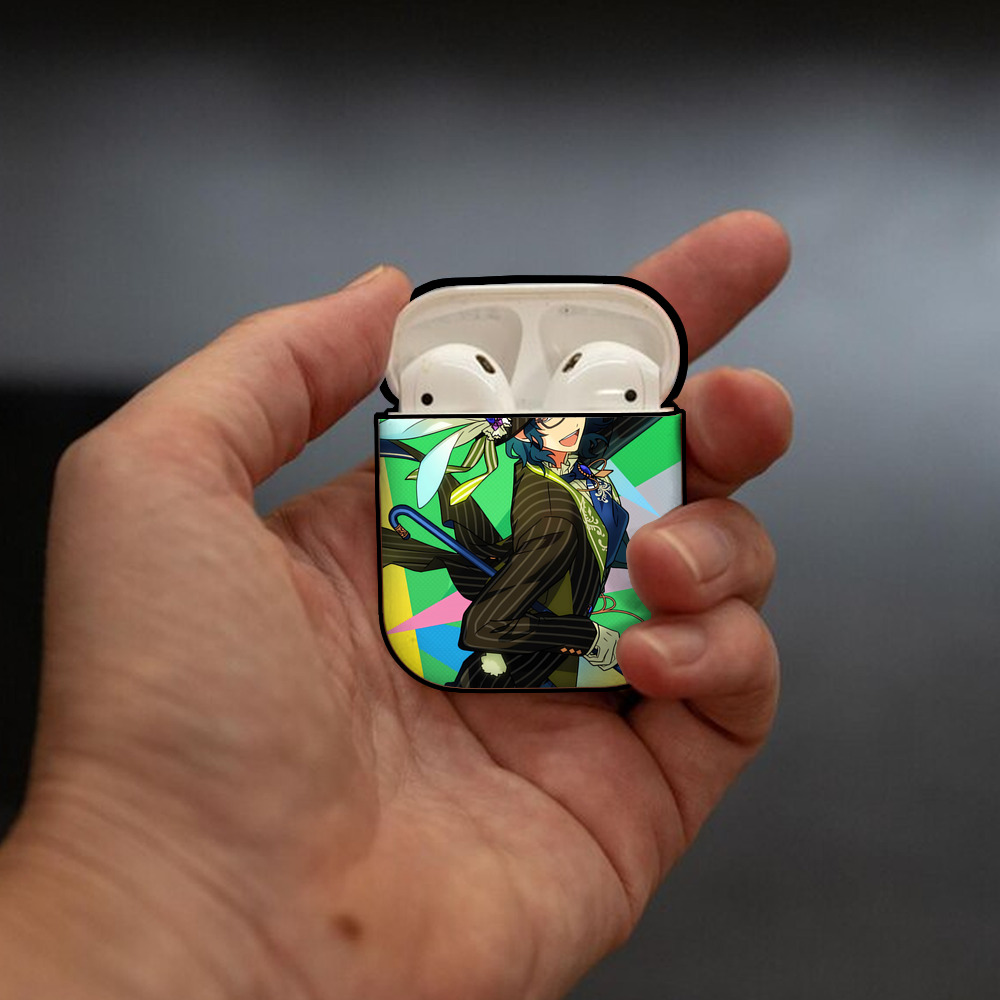 あんさんぶるスターズ! Ensemble Stars AirPods 第2世代保護ケース ハードシェル ブラック 耐衝撃・防指紋・カラビナ付き