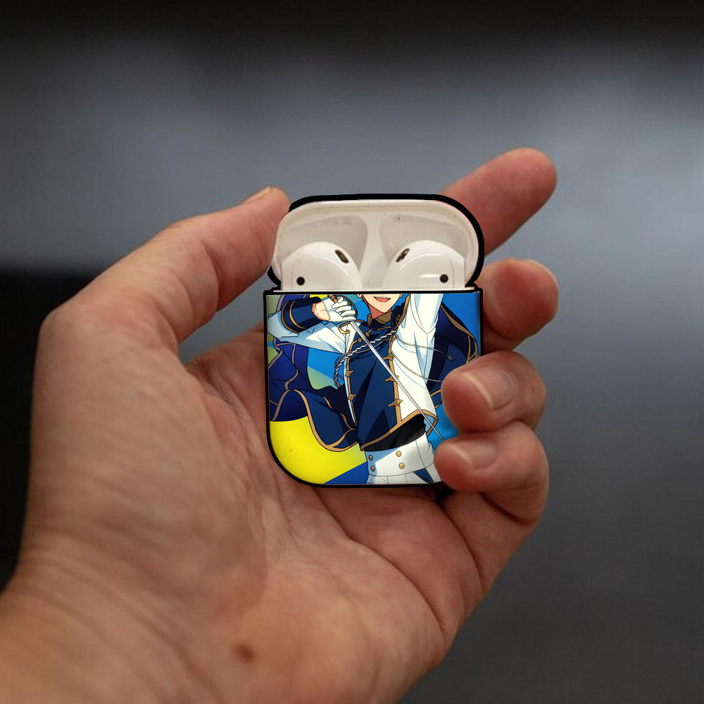 あんさんぶるスターズ! Ensemble Stars AirPods 第2世代保護ケース ハードシェル ブラック 耐衝撃・防指紋・カラビナ付き
