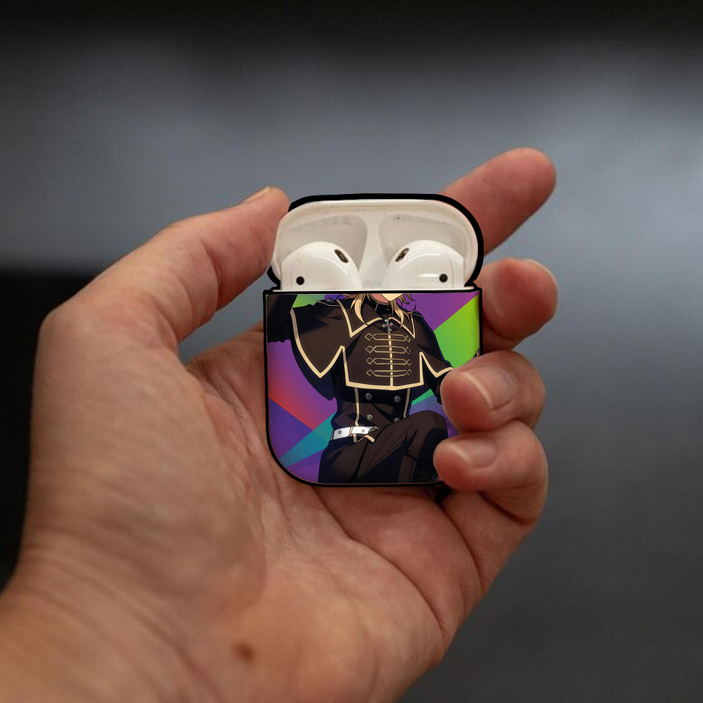 あんさんぶるスターズ! Ensemble Stars AirPods 第2世代保護ケース ハードシェル ブラック 耐衝撃・防指紋・カラビナ付き