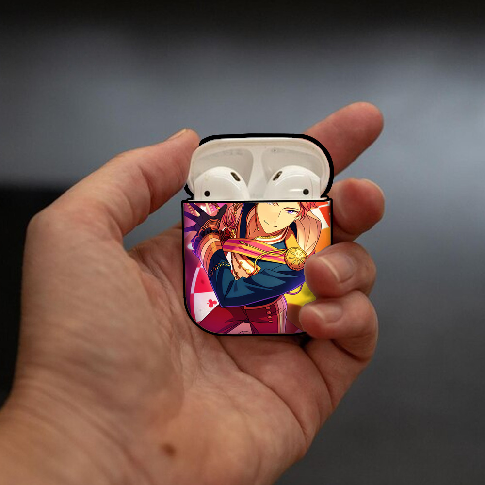 あんさんぶるスターズ! Ensemble Stars AirPods 第2世代保護ケース ハードシェル ブラック 耐衝撃・防指紋・カラビナ付き