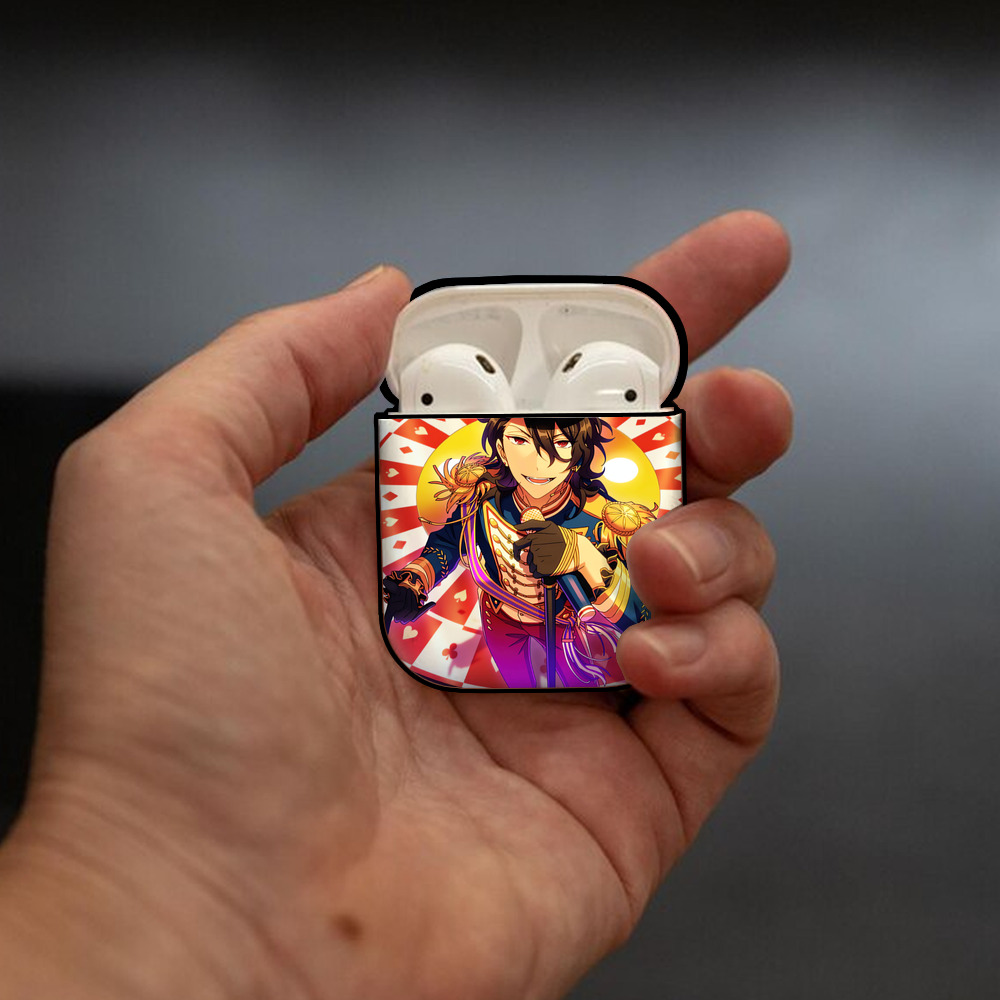 あんさんぶるスターズ! Ensemble Stars AirPods 第2世代保護ケース ハードシェル ブラック 耐衝撃・防指紋・カラビナ付き