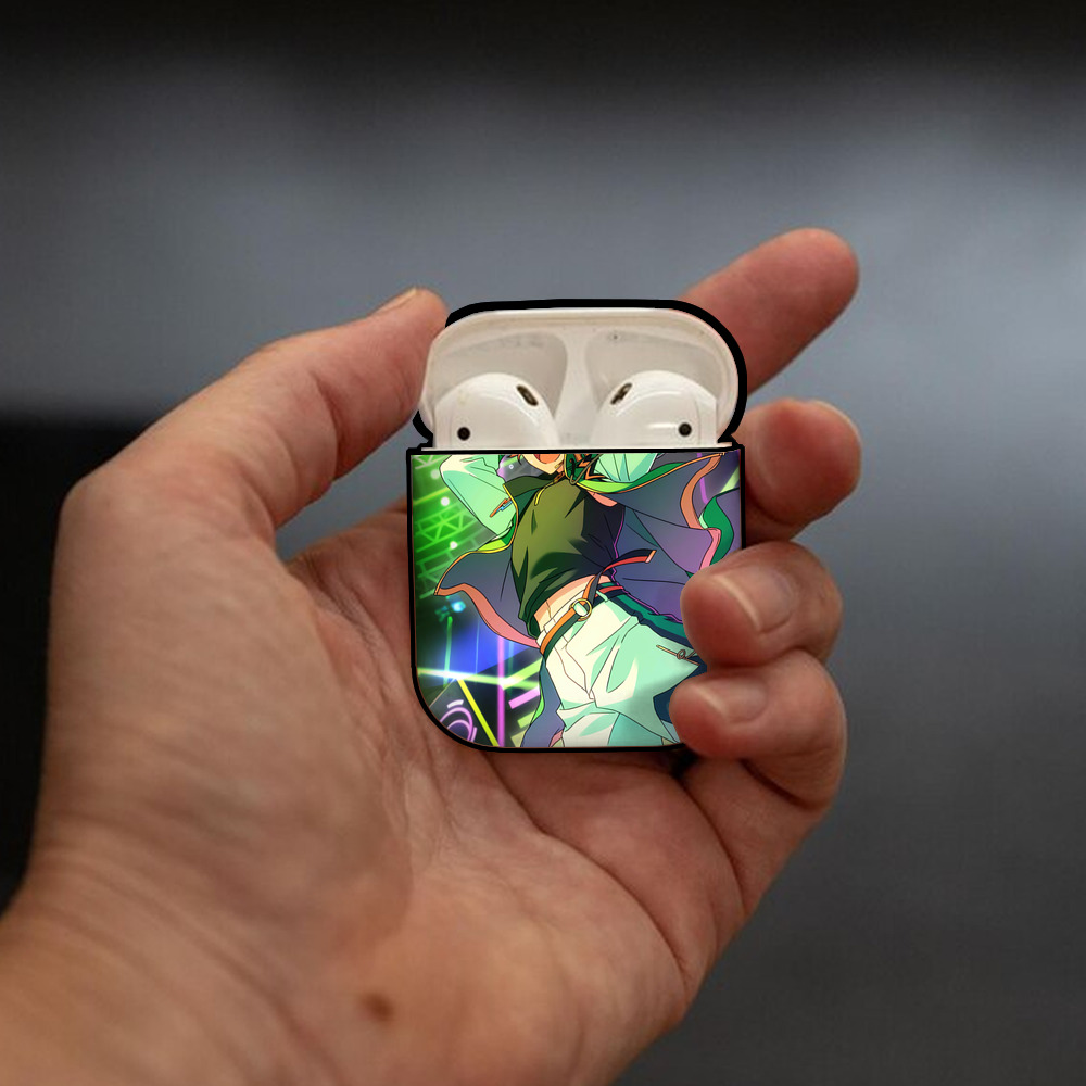 あんさんぶるスターズ! Ensemble Stars AirPods 第2世代保護ケース ハードシェル ブラック 耐衝撃・防指紋・カラビナ付き