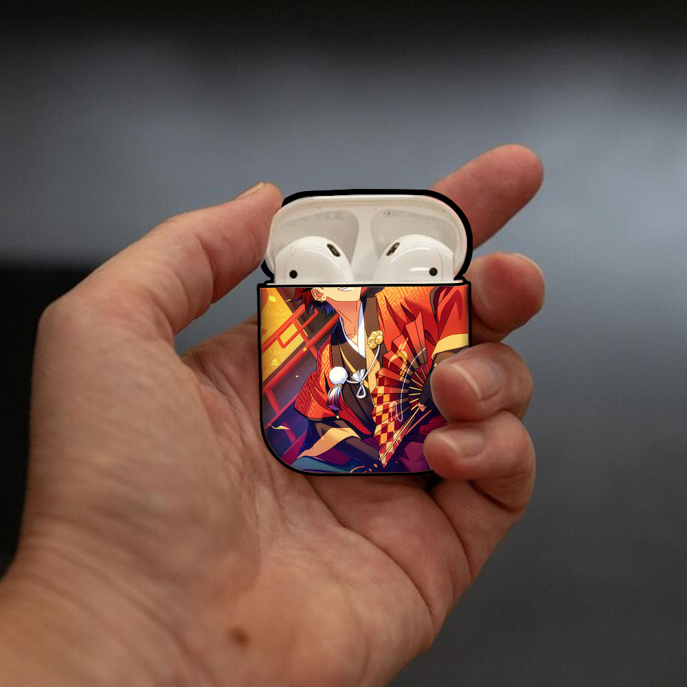 あんさんぶるスターズ! Ensemble Stars AirPods 第2世代保護ケース ハードシェル ブラック 耐衝撃・防指紋・カラビナ付き