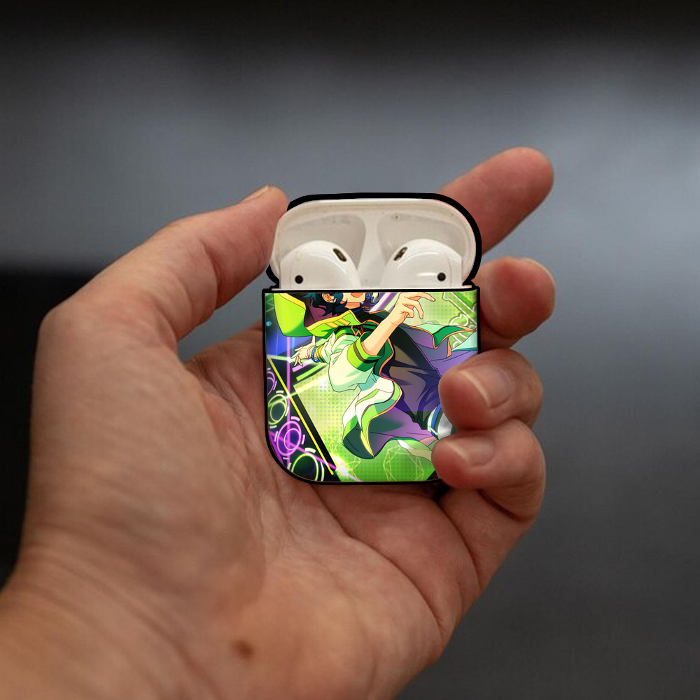 あんさんぶるスターズ! Ensemble Stars AirPods 第2世代保護ケース ハードシェル ブラック 耐衝撃・防指紋・カラビナ付き