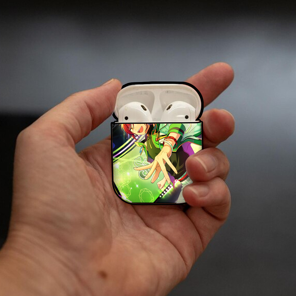 あんさんぶるスターズ! Ensemble Stars AirPods 第2世代保護ケース ハードシェル ブラック 耐衝撃・防指紋・カラビナ付き