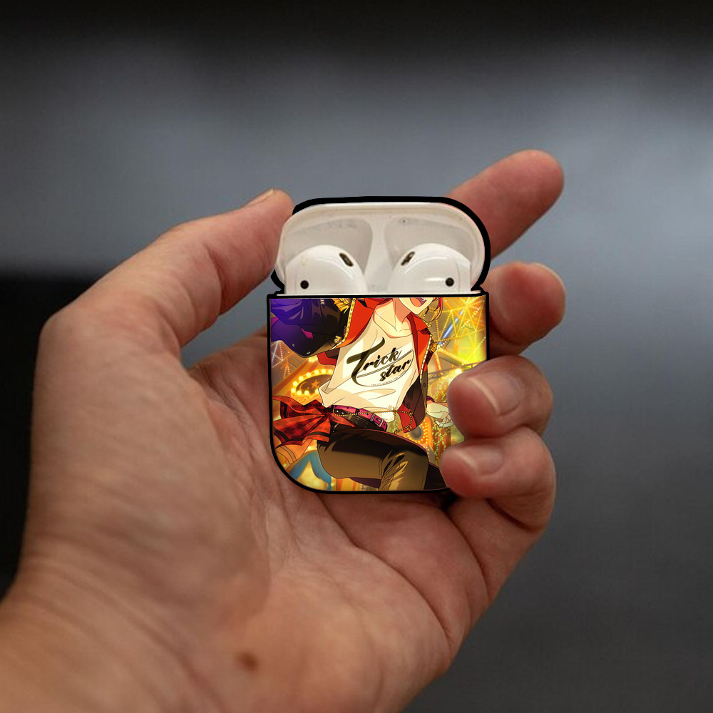 あんさんぶるスターズ! Ensemble Stars AirPods 第2世代保護ケース ハードシェル ブラック 耐衝撃・防指紋・カラビナ付き