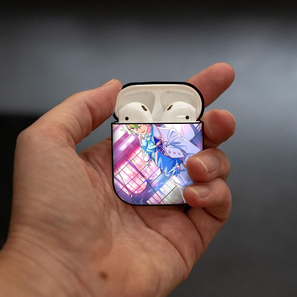 あんさんぶるスターズ! Ensemble Stars AirPods 第2世代保護ケース ハードシェル ブラック 耐衝撃・防指紋・カラビナ付き