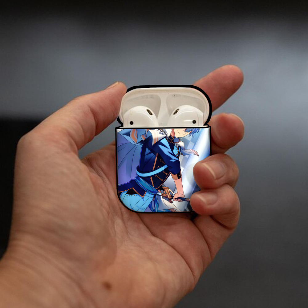 あんさんぶるスターズ! Ensemble Stars AirPods 第2世代保護ケース ハードシェル ブラック 耐衝撃・防指紋・カラビナ付き