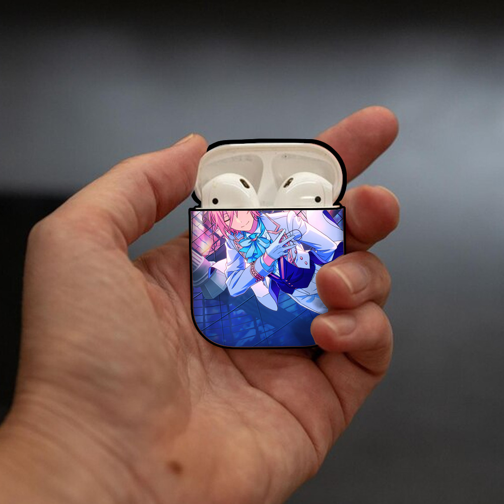 あんさんぶるスターズ! Ensemble Stars AirPods 第2世代保護ケース ハードシェル ブラック 耐衝撃・防指紋・カラビナ付き