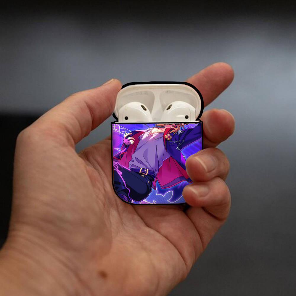 あんさんぶるスターズ! Ensemble Stars AirPods 第2世代保護ケース ハードシェル ブラック 耐衝撃・防指紋・カラビナ付き