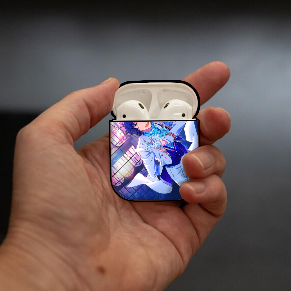 あんさんぶるスターズ! Ensemble Stars AirPods 第2世代保護ケース ハードシェル ブラック 耐衝撃・防指紋・カラビナ付き
