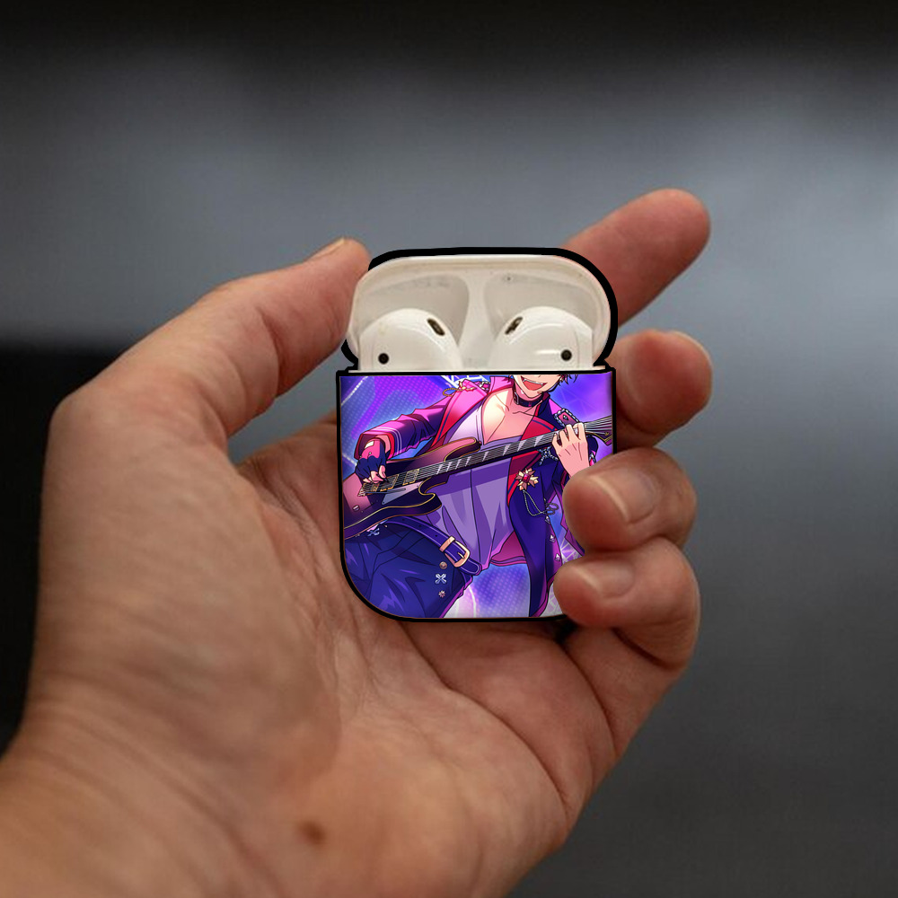 あんさんぶるスターズ! Ensemble Stars AirPods 第2世代保護ケース ハードシェル ブラック 耐衝撃・防指紋・カラビナ付き