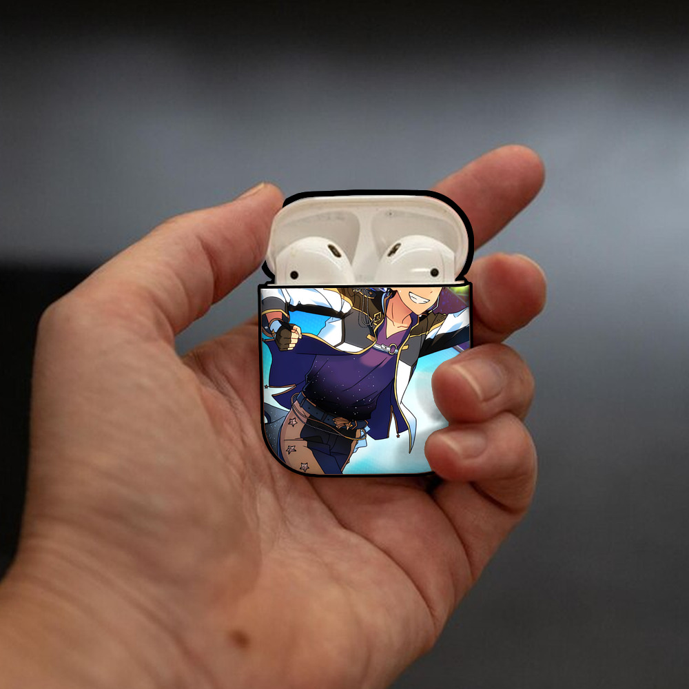 あんさんぶるスターズ! Ensemble Stars AirPods 第2世代保護ケース ハードシェル ブラック 耐衝撃・防指紋・カラビナ付き