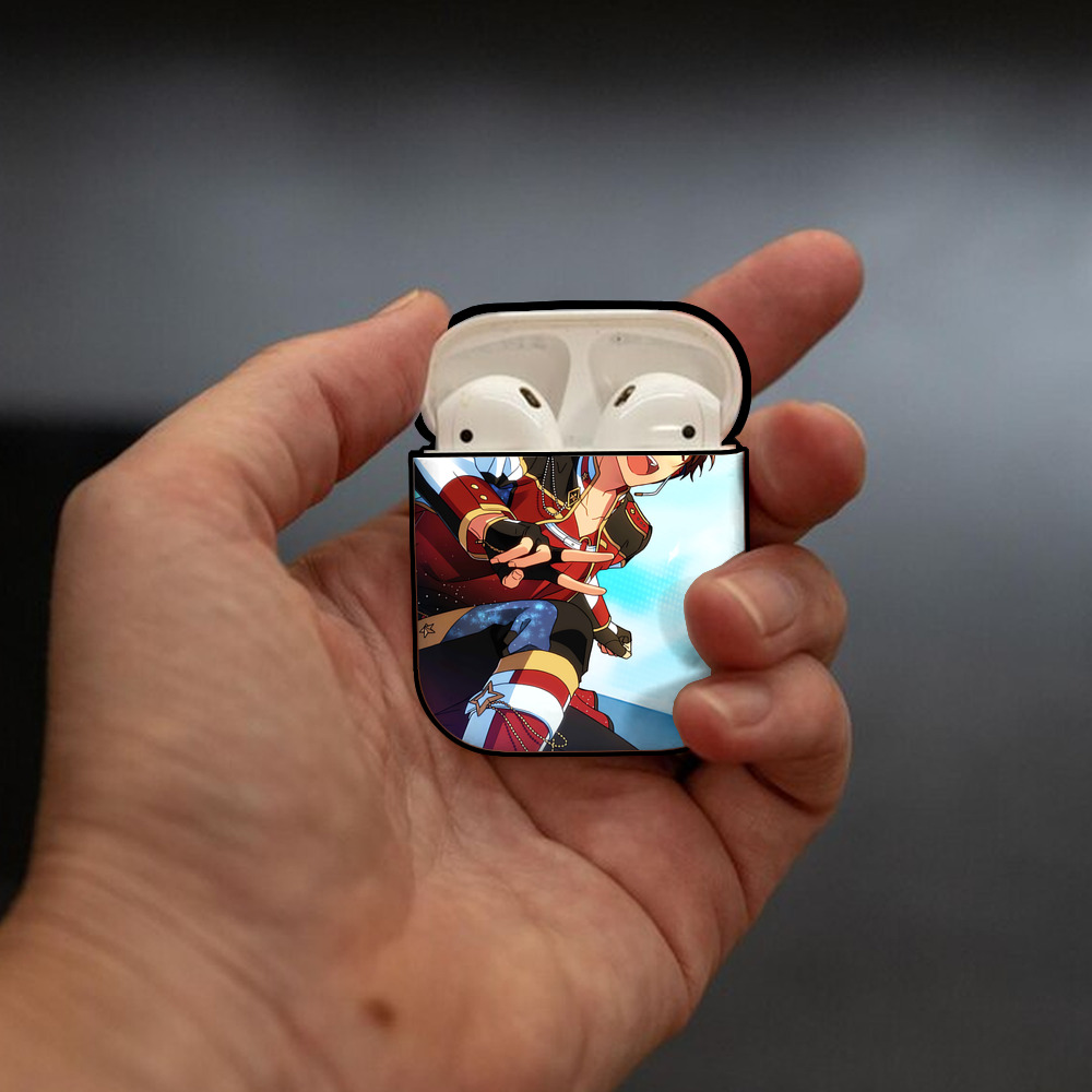 あんさんぶるスターズ! Ensemble Stars AirPods 第2世代保護ケース ハードシェル ブラック 耐衝撃・防指紋・カラビナ付き