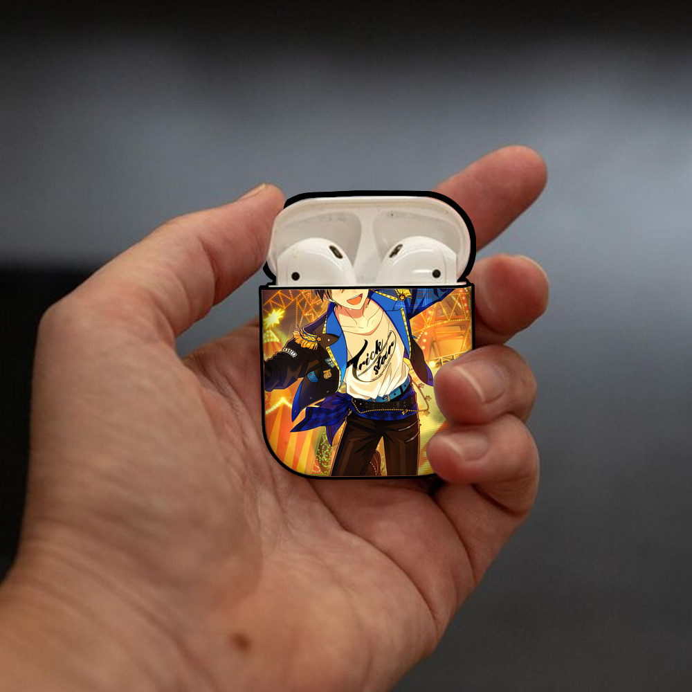 あんさんぶるスターズ! Ensemble Stars AirPods 第2世代保護ケース ハードシェル ブラック 耐衝撃・防指紋・カラビナ付き