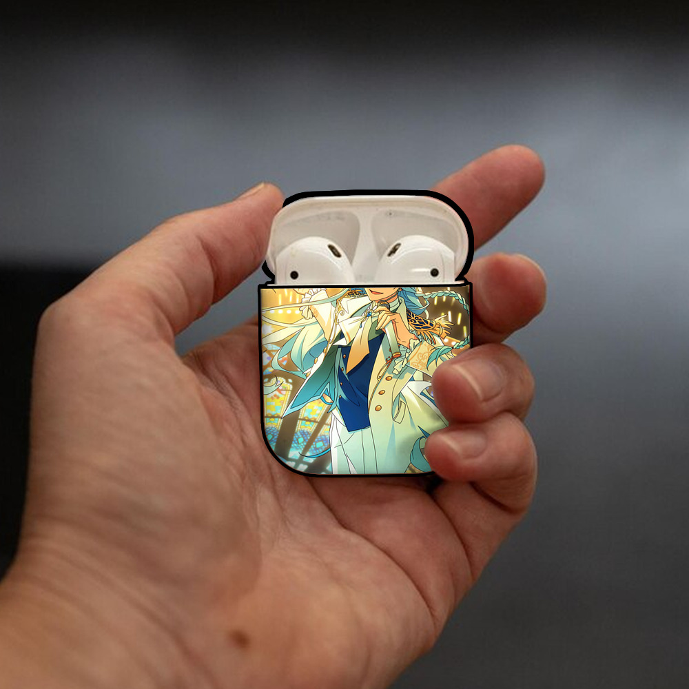 あんさんぶるスターズ! Ensemble Stars AirPods 第2世代保護ケース ハードシェル ブラック 耐衝撃・防指紋・カラビナ付き