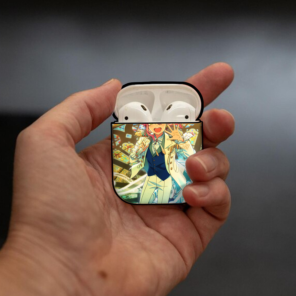 あんさんぶるスターズ! Ensemble Stars AirPods 第2世代保護ケース ハードシェル ブラック 耐衝撃・防指紋・カラビナ付き