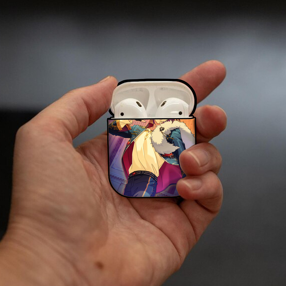 あんさんぶるスターズ! Ensemble Stars AirPods 第2世代保護ケース ハードシェル ブラック 耐衝撃・防指紋・カラビナ付き