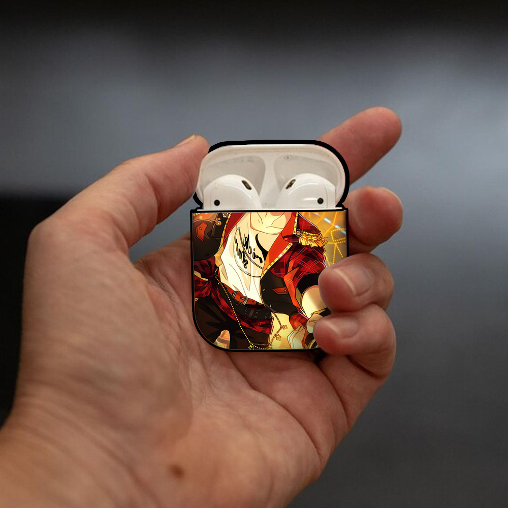 あんさんぶるスターズ! Ensemble Stars AirPods 第2世代保護ケース ハードシェル ブラック 耐衝撃・防指紋・カラビナ付き