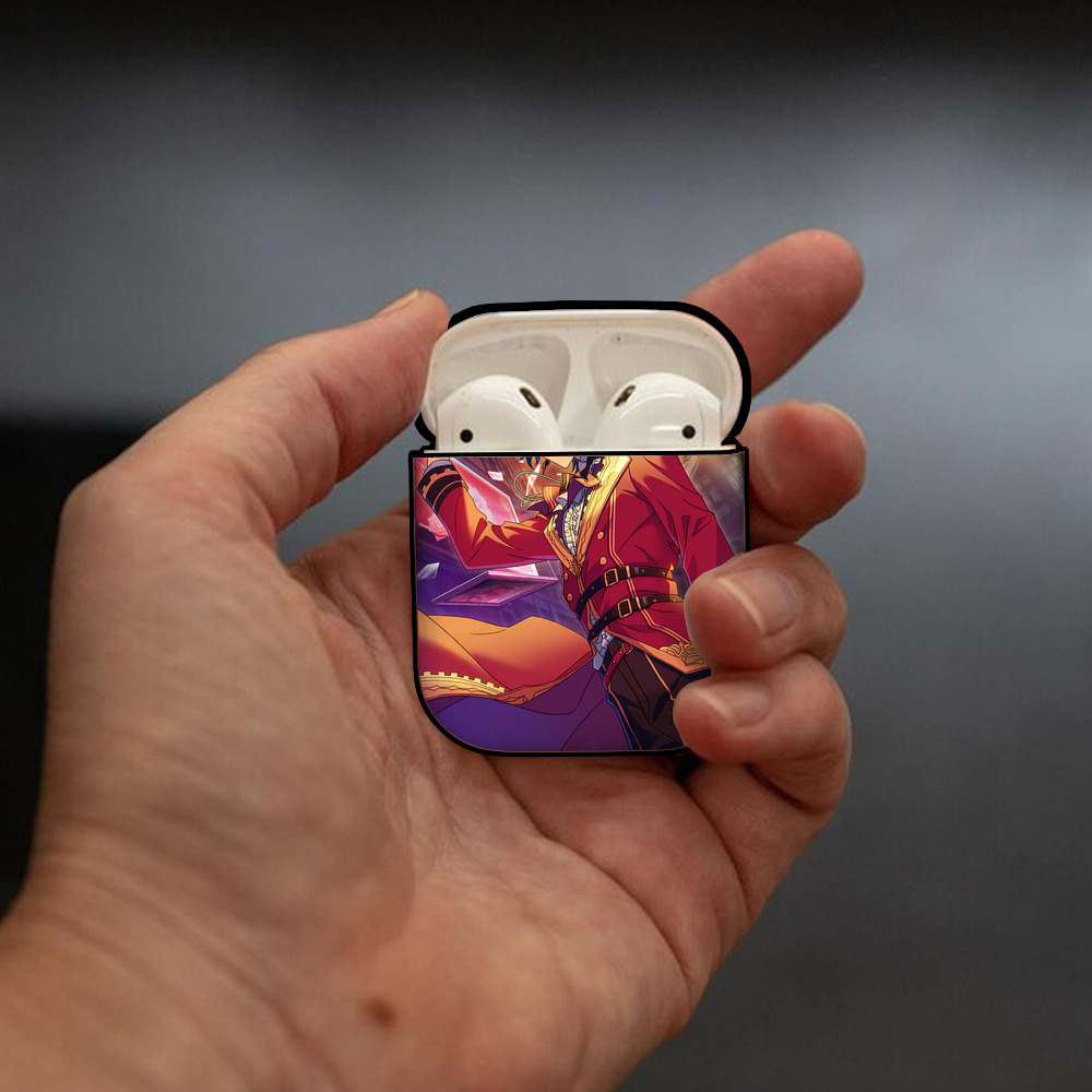 あんさんぶるスターズ! Ensemble Stars AirPods 第2世代保護ケース ハードシェル ブラック 耐衝撃・防指紋・カラビナ付き
