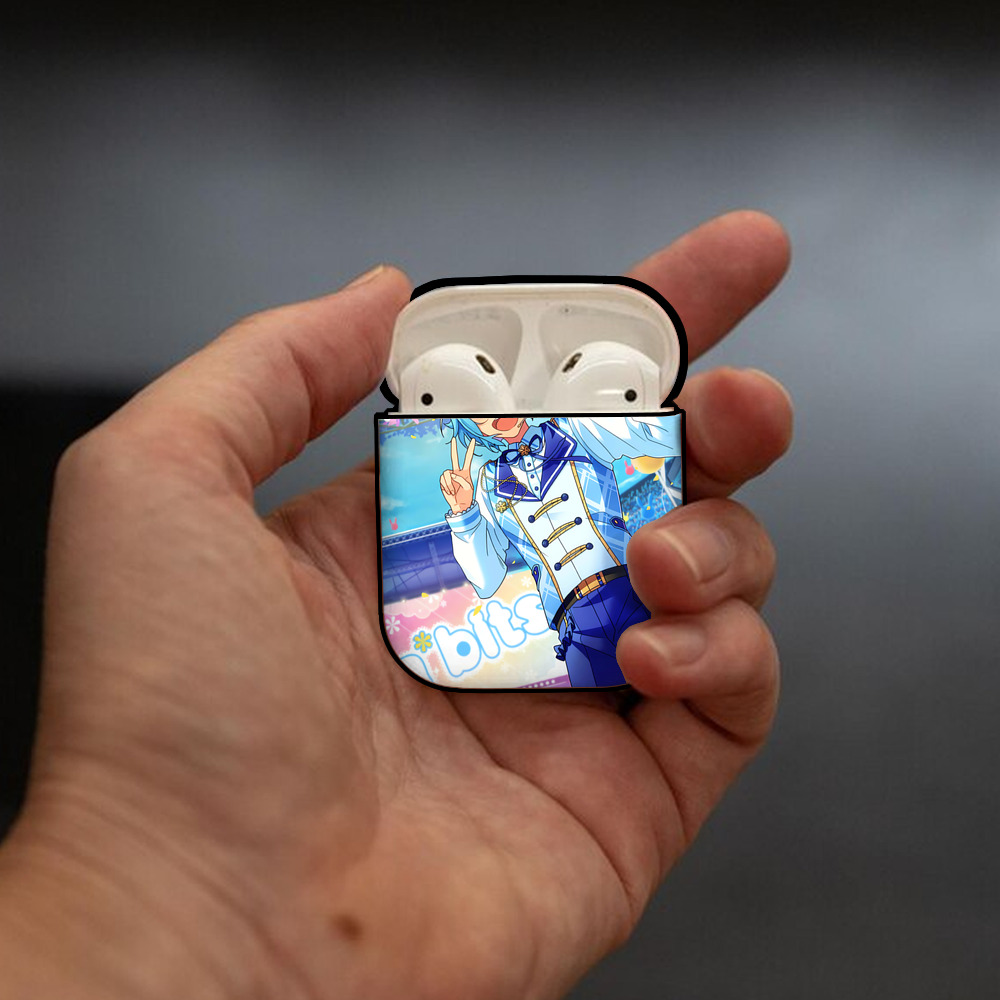 あんさんぶるスターズ! Ensemble Stars AirPods 第2世代保護ケース ハードシェル ブラック 耐衝撃・防指紋・カラビナ付き