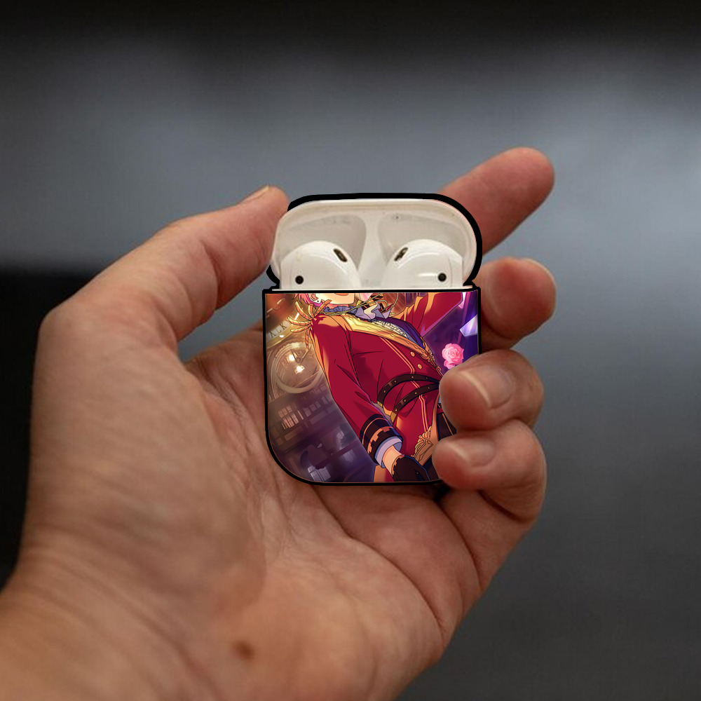 あんさんぶるスターズ! Ensemble Stars AirPods 第2世代保護ケース ハードシェル ブラック 耐衝撃・防指紋・カラビナ付き