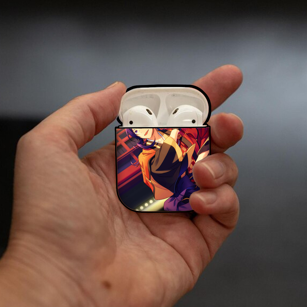 あんさんぶるスターズ! Ensemble Stars AirPods 第2世代保護ケース ハードシェル ブラック 耐衝撃・防指紋・カラビナ付き