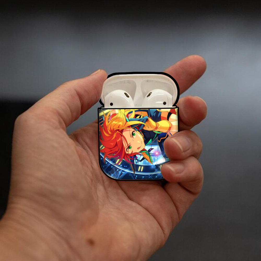 あんさんぶるスターズ! Ensemble Stars AirPods 第2世代保護ケース ハードシェル ブラック 耐衝撃・防指紋・カラビナ付き