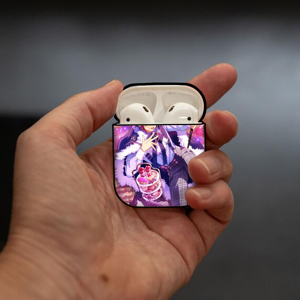 あんさんぶるスターズ! Ensemble Stars AirPods 第2世代保護ケース ハードシェル ブラック 耐衝撃・防指紋・カラビナ付き