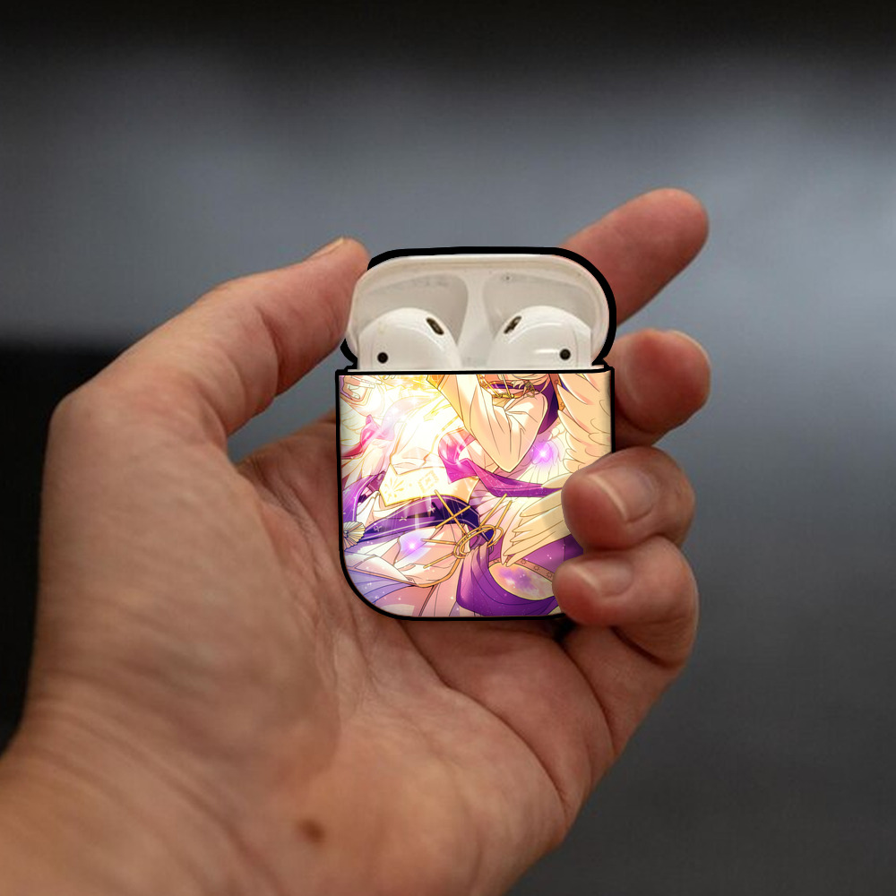 あんさんぶるスターズ! Ensemble Stars AirPods 第2世代保護ケース ハードシェル ブラック 耐衝撃・防指紋・カラビナ付き