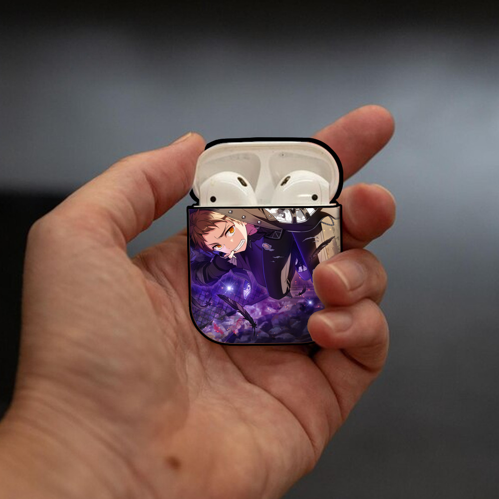 あんさんぶるスターズ! Ensemble Stars AirPods 第2世代保護ケース ハードシェル ブラック 耐衝撃・防指紋・カラビナ付き