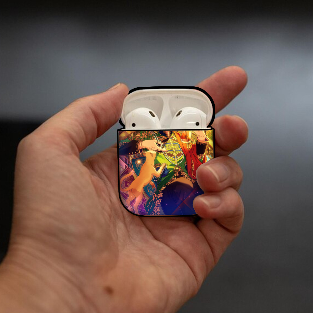 あんさんぶるスターズ! Ensemble Stars AirPods 第2世代保護ケース ハードシェル ブラック 耐衝撃・防指紋・カラビナ付き