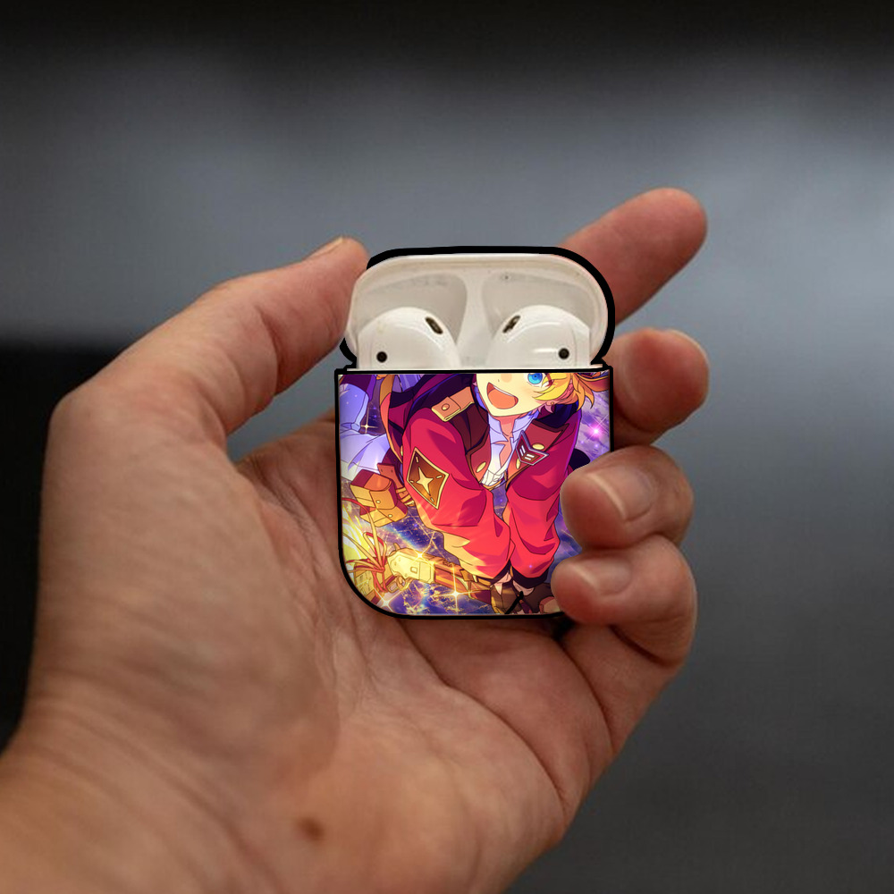 あんさんぶるスターズ! Ensemble Stars AirPods 第2世代保護ケース ハードシェル ブラック 耐衝撃・防指紋・カラビナ付き