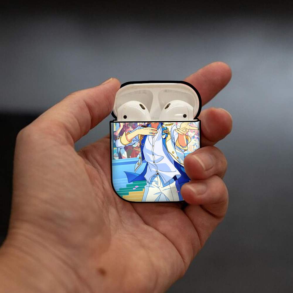 あんさんぶるスターズ! Ensemble Stars AirPods 第2世代保護ケース ハードシェル ブラック 耐衝撃・防指紋・カラビナ付き