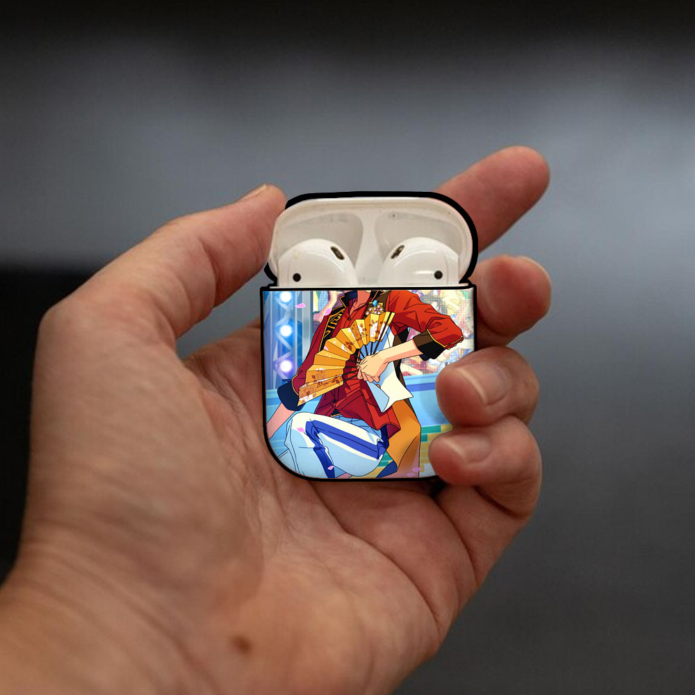 あんさんぶるスターズ! Ensemble Stars AirPods 第2世代保護ケース ハードシェル ブラック 耐衝撃・防指紋・カラビナ付き