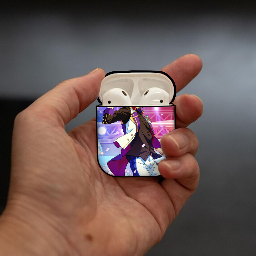 あんさんぶるスターズ! Ensemble Stars AirPods 第2世代保護ケース ハードシェル ブラック 耐衝撃・防指紋・カラビナ付き