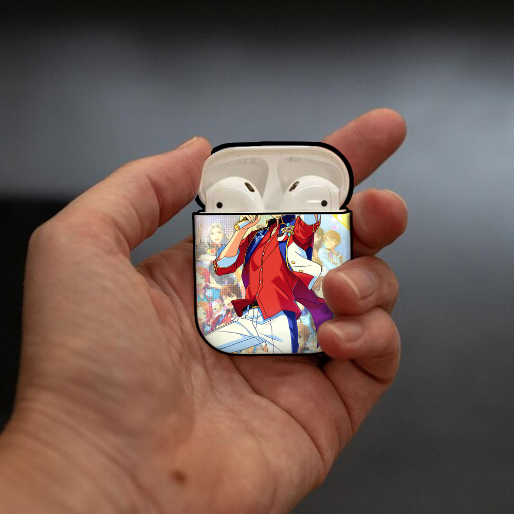 あんさんぶるスターズ! Ensemble Stars AirPods 第2世代保護ケース ハードシェル ブラック 耐衝撃・防指紋・カラビナ付き