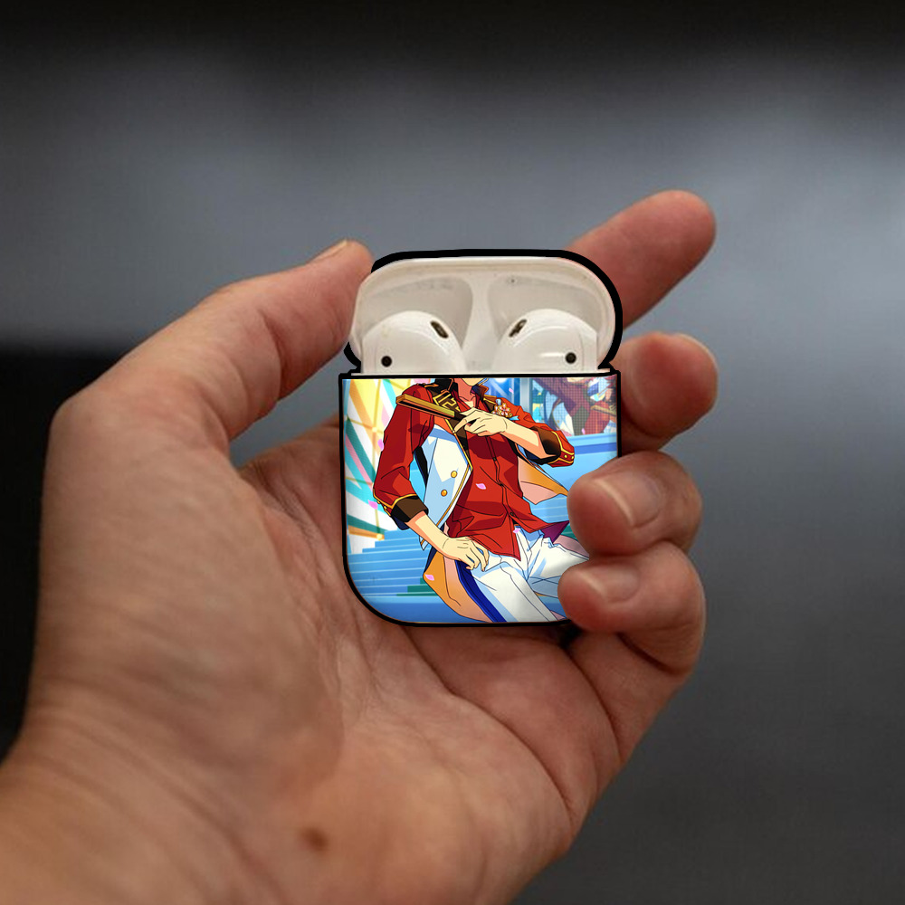 あんさんぶるスターズ! Ensemble Stars AirPods 第2世代保護ケース ハードシェル ブラック 耐衝撃・防指紋・カラビナ付き