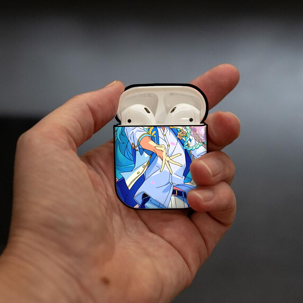 あんさんぶるスターズ! Ensemble Stars AirPods 第2世代保護ケース ハードシェル ブラック 耐衝撃・防指紋・カラビナ付き