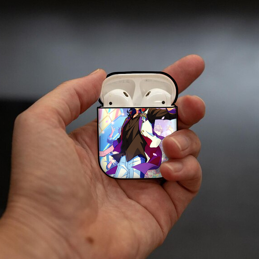 あんさんぶるスターズ! Ensemble Stars AirPods 第2世代保護ケース ハードシェル ブラック 耐衝撃・防指紋・カラビナ付き