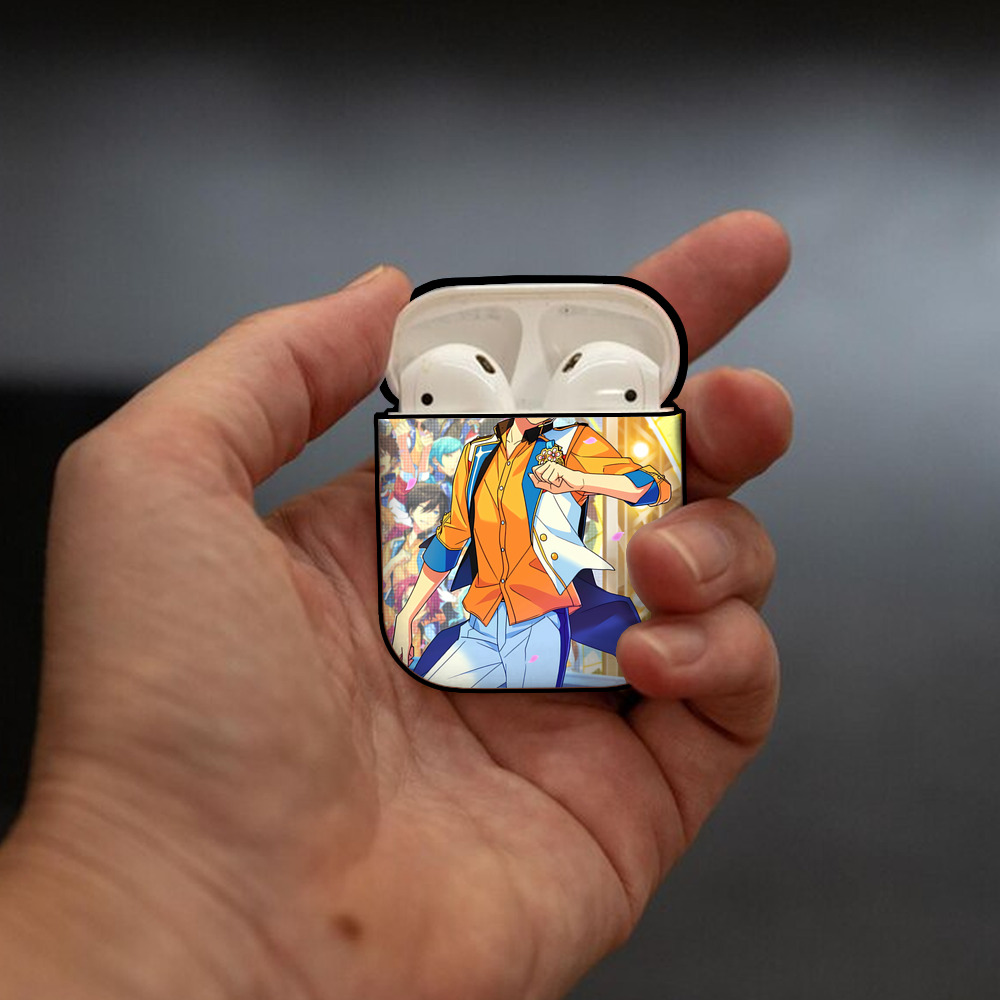 あんさんぶるスターズ! Ensemble Stars AirPods 第2世代保護ケース ハードシェル ブラック 耐衝撃・防指紋・カラビナ付き