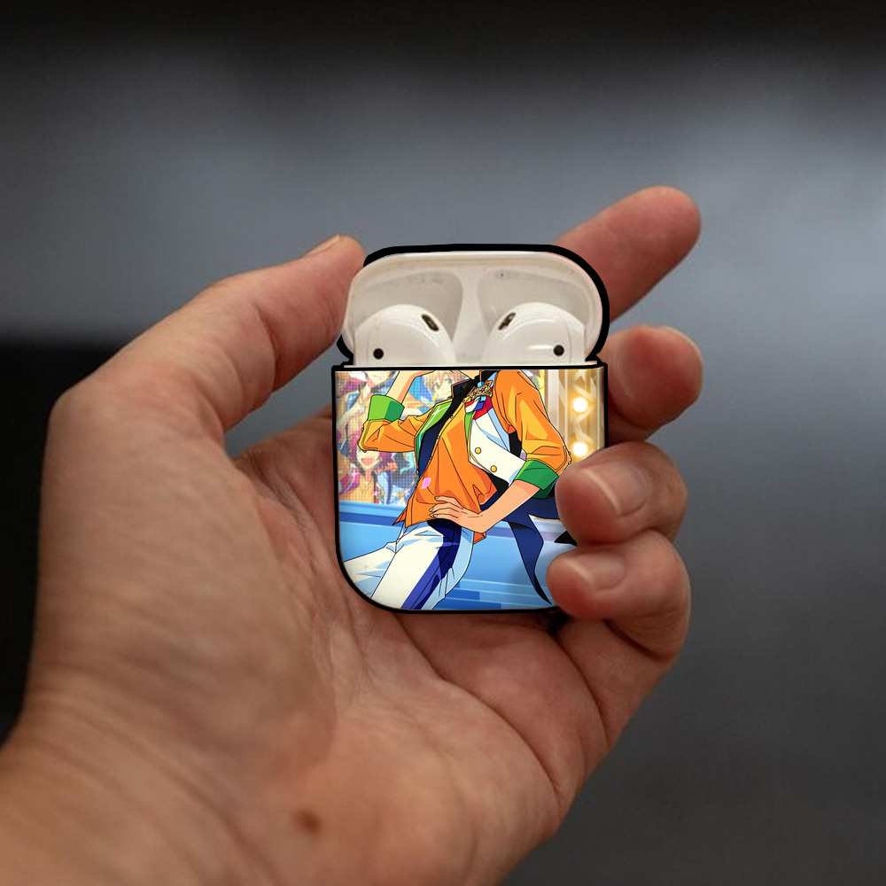 あんさんぶるスターズ! Ensemble Stars AirPods 第2世代保護ケース ハードシェル ブラック 耐衝撃・防指紋・カラビナ付き