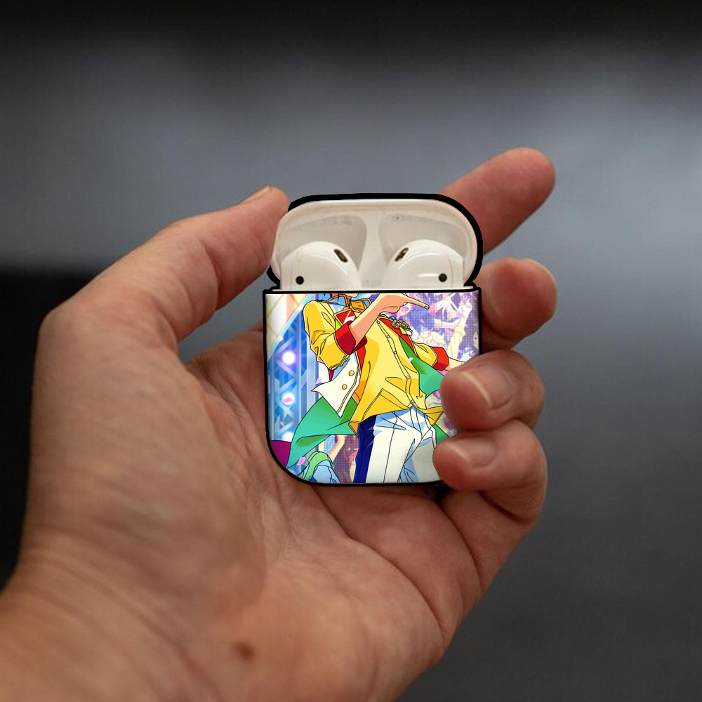 あんさんぶるスターズ! Ensemble Stars AirPods 第2世代保護ケース ハードシェル ブラック 耐衝撃・防指紋・カラビナ付き
