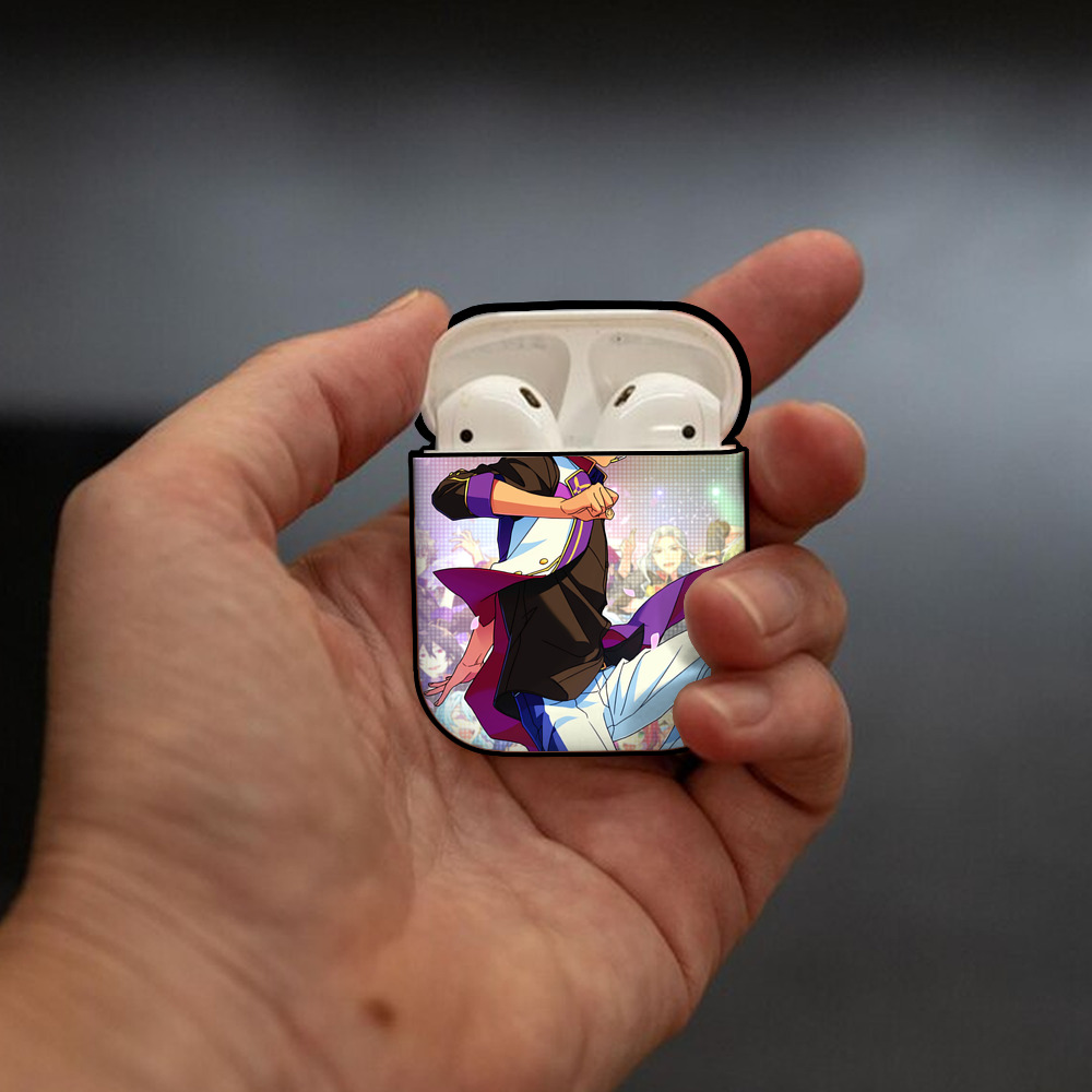 あんさんぶるスターズ! Ensemble Stars AirPods 第2世代保護ケース ハードシェル ブラック 耐衝撃・防指紋・カラビナ付き